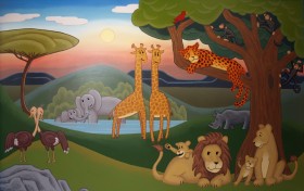 African Safari Mural